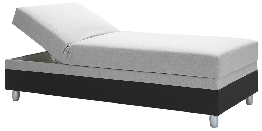 Egyszemélyes ágy 85 cm Sodak (fekete + szürke) (tárolóhellyel). 1100767
