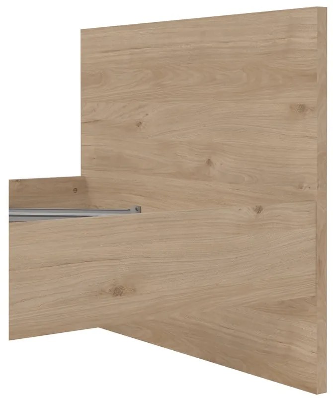 Natúr színű egyszemélyes ágy tölgyfa dekorral 90x190 cm Naia – Tvilum