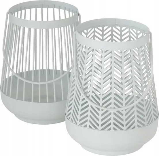 Gyertyatartó Fehér Dekoratív Fém Lampion