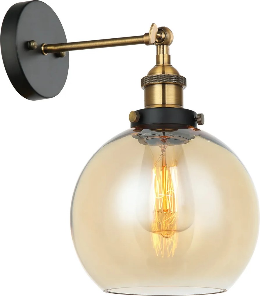 Italux glamour modern fali lámpa cardena borostyán fekete arany itxmbm-4330-1 gd+amb