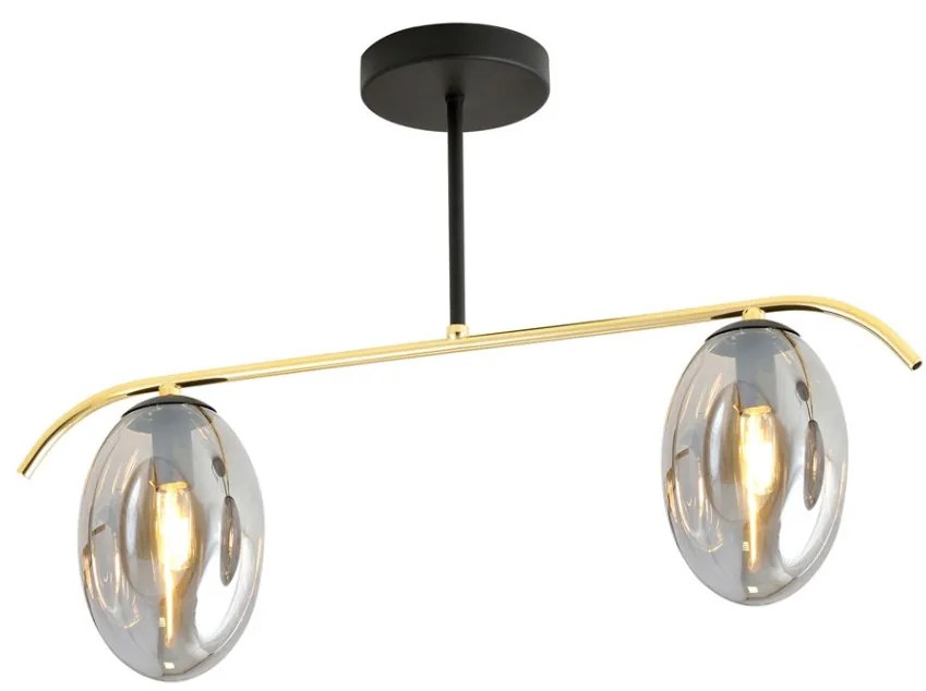 EMIBIG 1280-2 FINES Glamour Mennyezeti Lámpa Fekete, Grafit, Arany E14 IP20