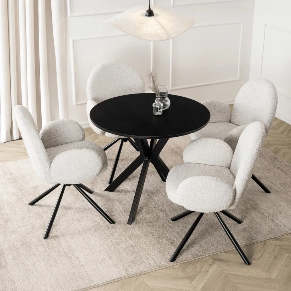 Étkezőasztal LAUREN 90 cm fekete
