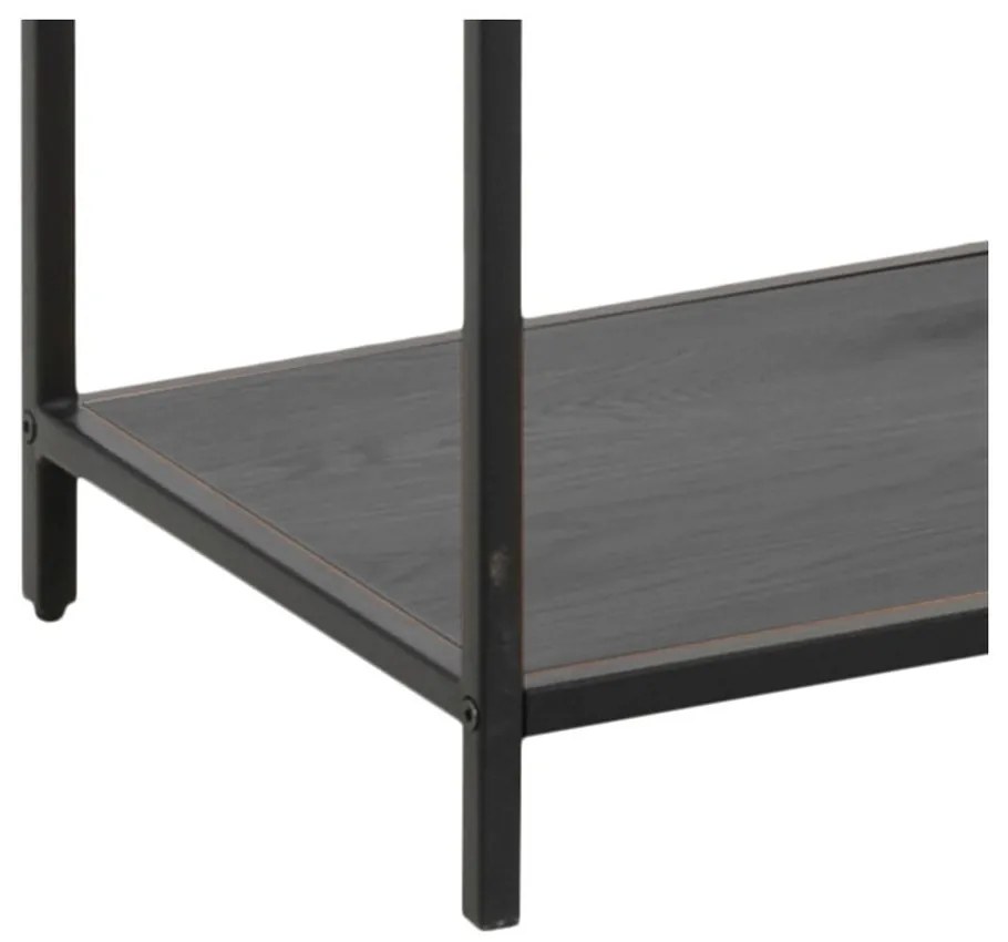 Fekete könyvespolc kőrisfa dekorral 114x185 cm Seaford – Actona