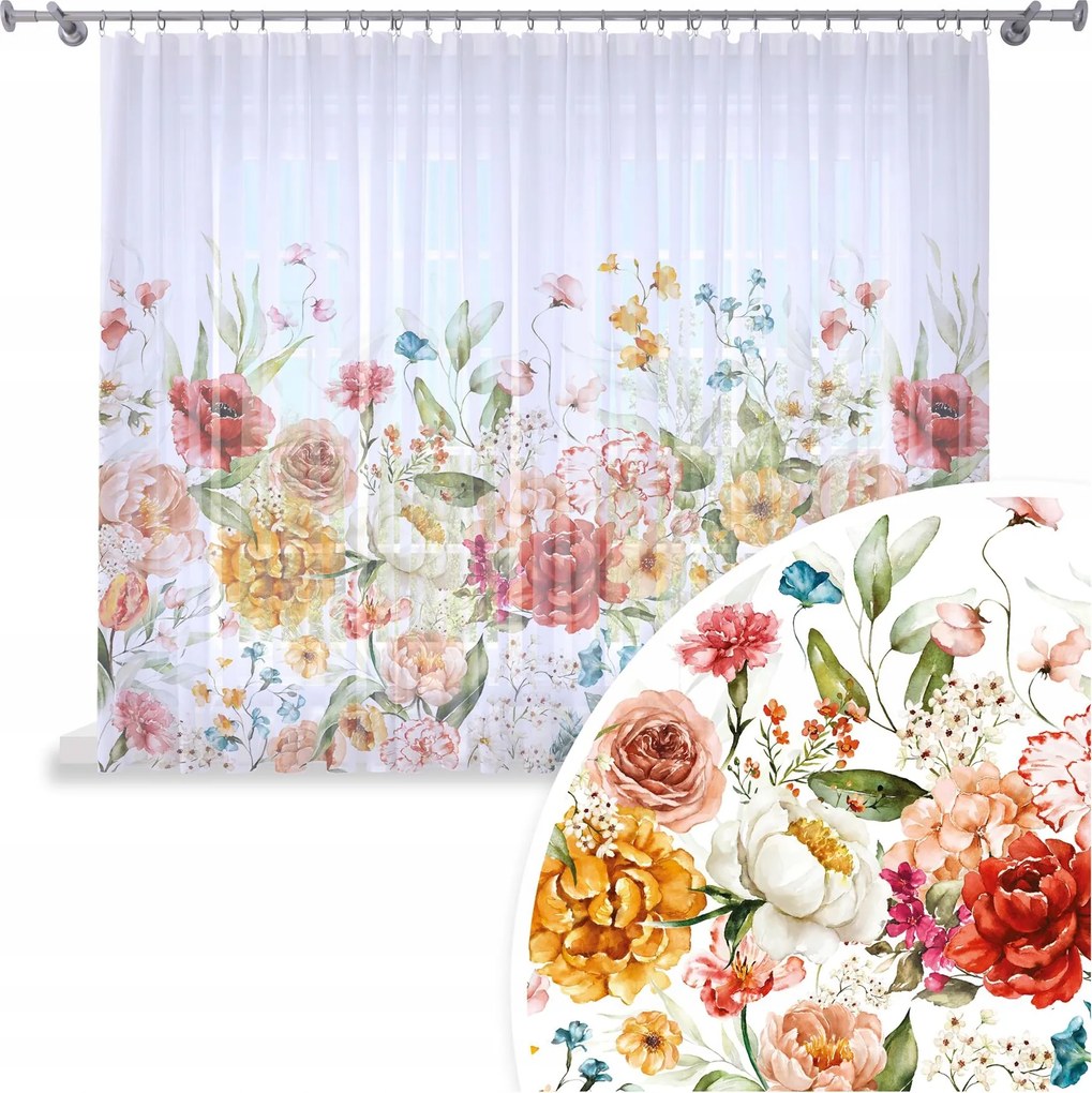 Függöny Kész 300x150 Fátyol Festett Béka Mintás 124