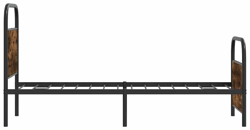 ágykeret matrac nélkül 80x200 cm füstölt tölgy fűrészelt fa