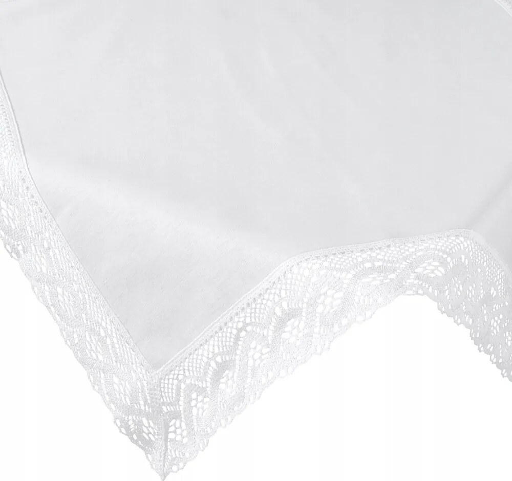 Abrosz dekoratív Susan 85x85 Eurofirany fehér, dekoratív csipkével