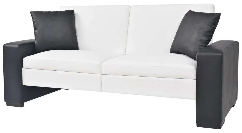 vidaXL fehér, dönthető, karfás PVC kanapéágy