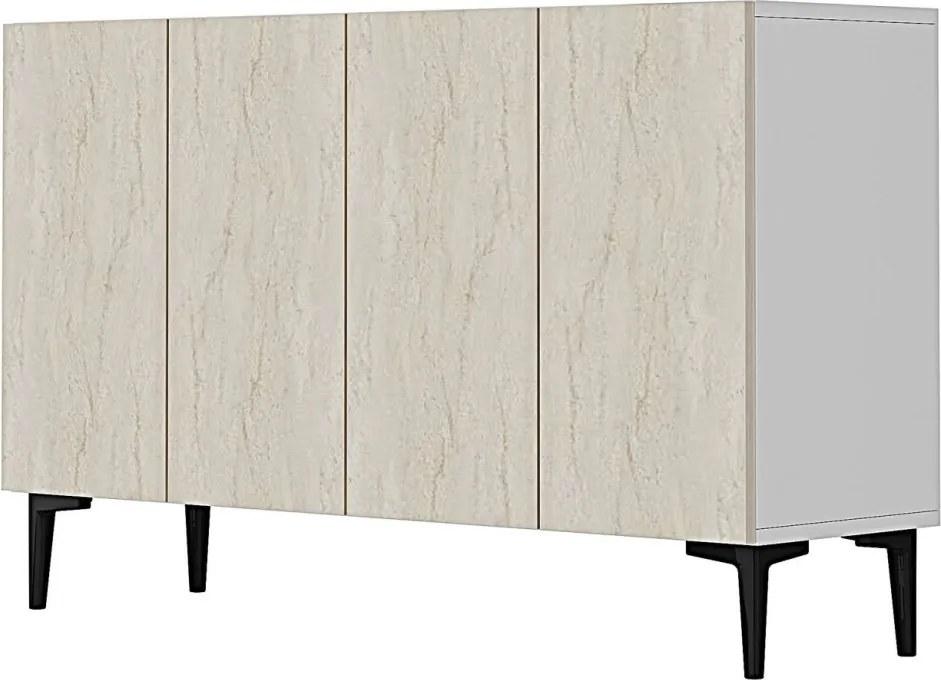 Aplos komód, fehér-travertin, 120 cm – TR555CHM1436