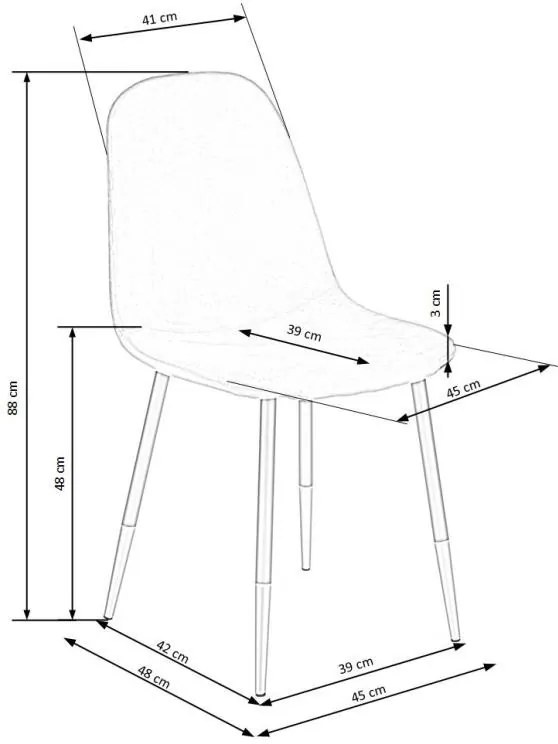 K-379 étkezőszék Sötét zöld bársony szövet