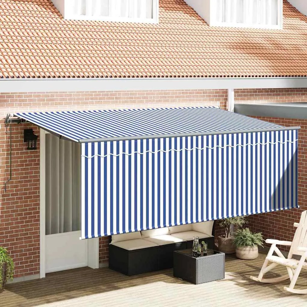 Napernyő rolóval Csíkos Krém 350 x 200 x 120 cm Szövet és Fém