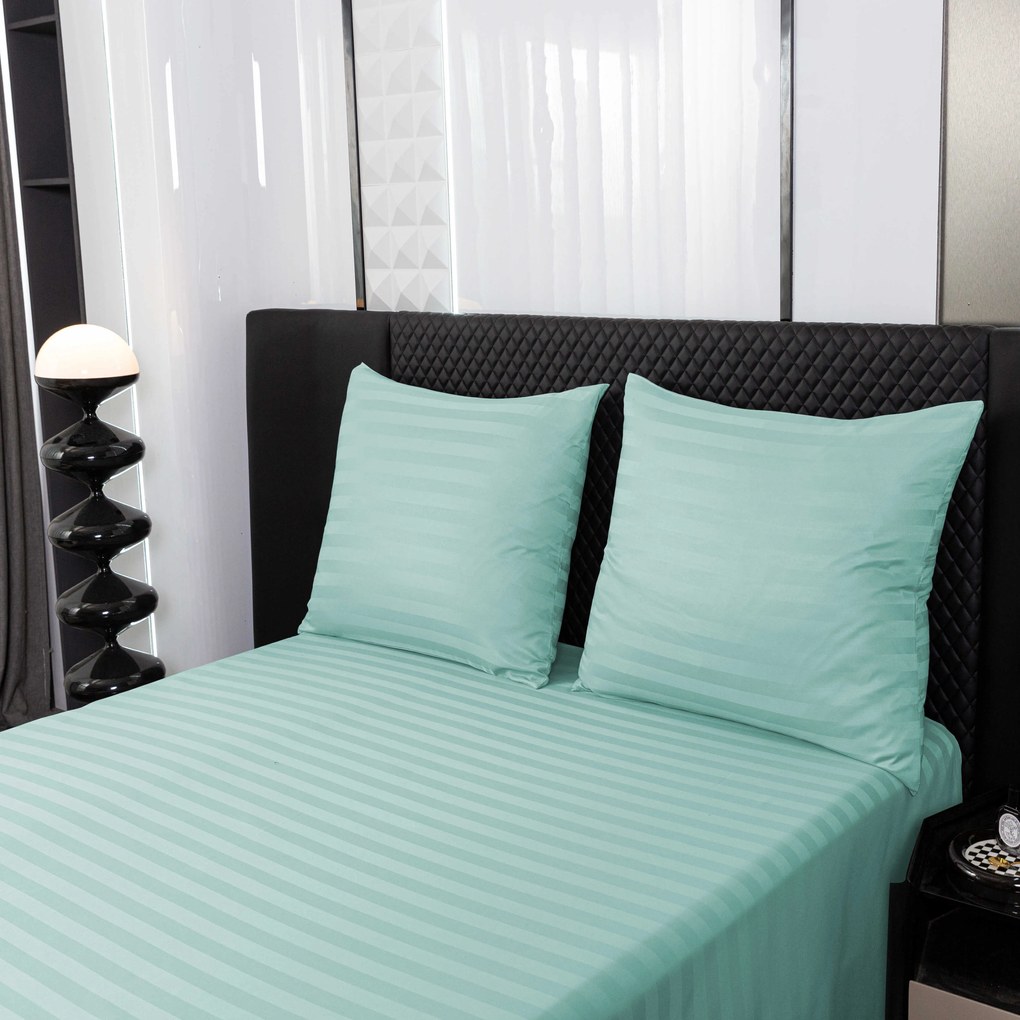 JASMINE mikroszálas szállodai ágyneműhuzat, mentaszínű – 2 cm-es csíkos Ágyneműhuzat mérete: 2 db 70 x 90 cm | 200 x 220 cm