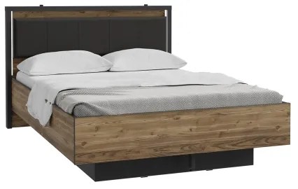 Franciaágy tárolóval OREN 140x200 cm barna/fekete