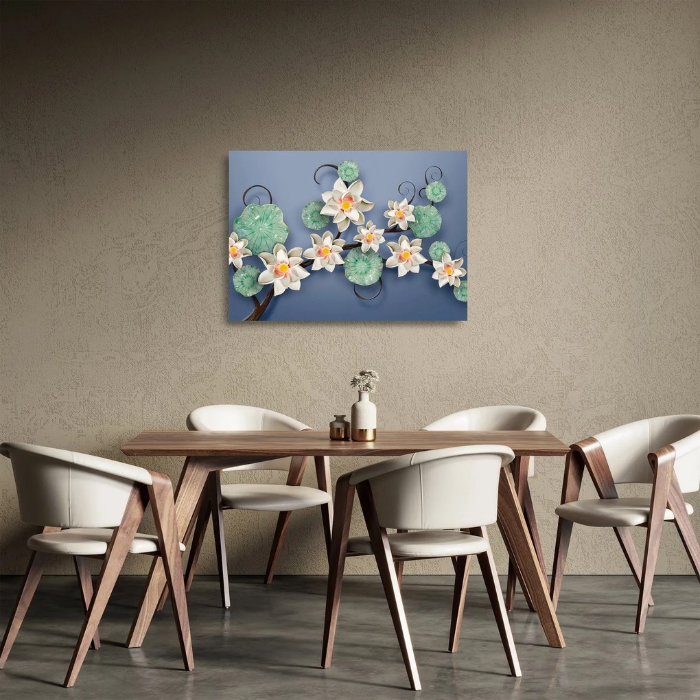 Tavirózsa képe (üvegen) (70x50 cm)