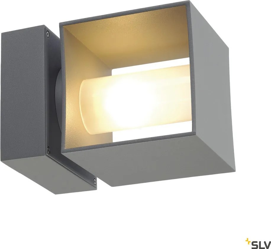 SLV 1000335 SQUARE Modern Kültéri Fali Lámpa Szürke G9 IP44