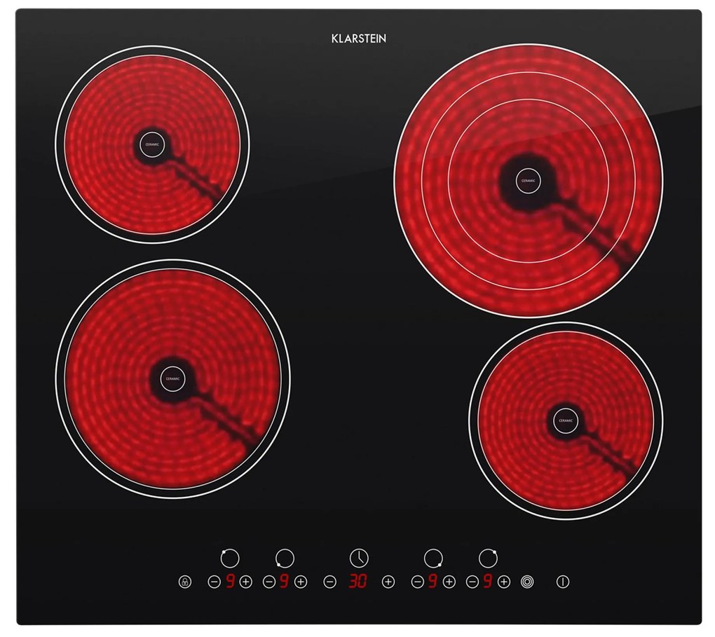 Klarstein Virtuosa, beépített főzőlap, 6500 W, 59 x 52 cm, üvegkerámia