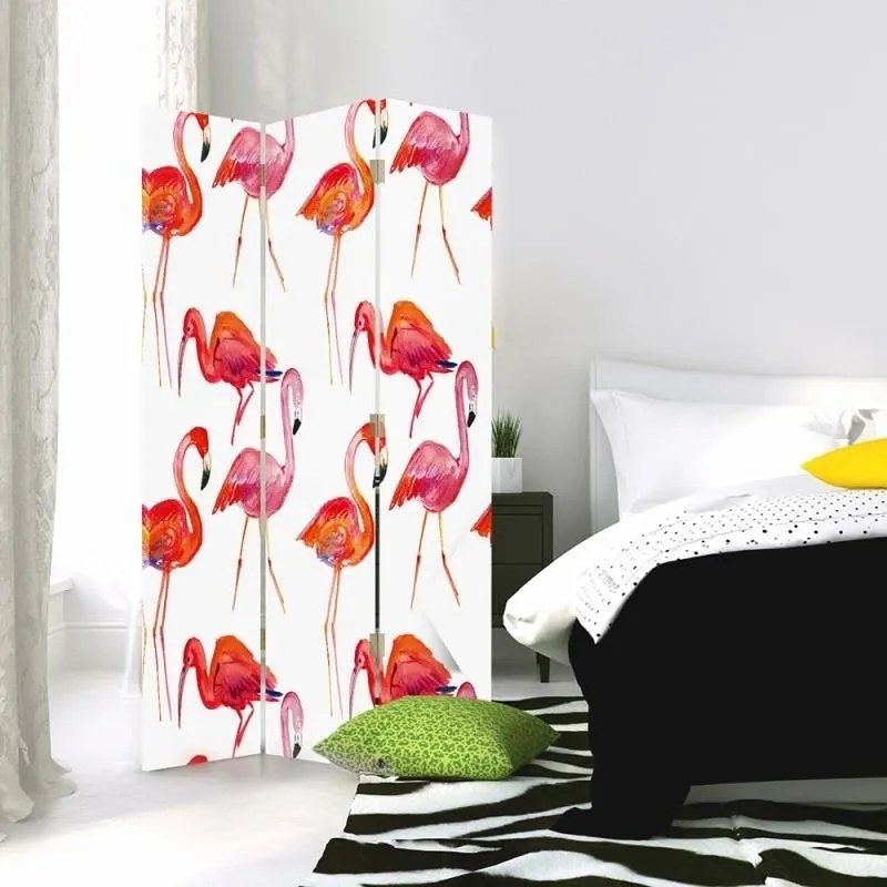 Gario Paraván Flamingók Méret: 180 x 170 cm, Kivitelezés: Klasszikus paraván