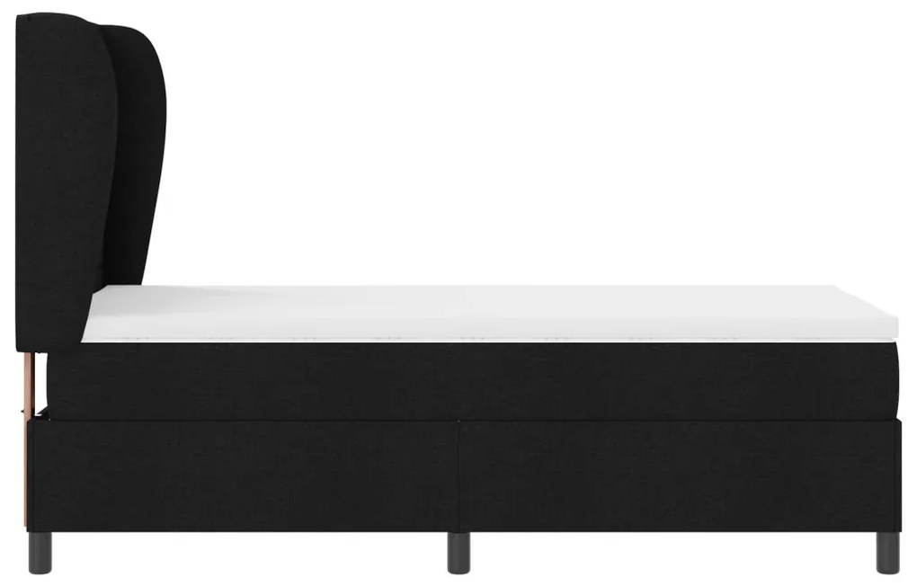 Box Ágy Zsebtavas Matraccal Fekete 100x200 cm Szövet
