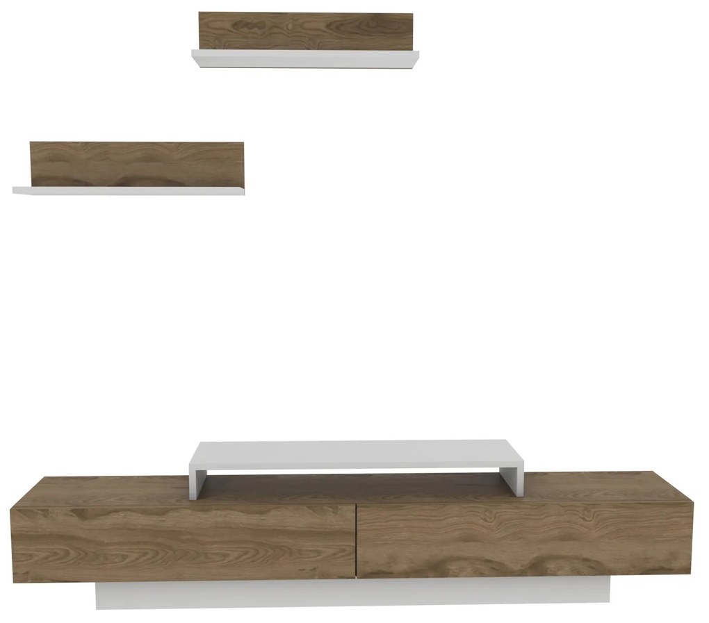 TV szekrény Lusi - White, Oud Oak