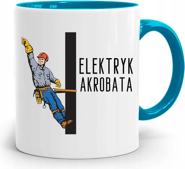 Kék Bögre Ajándék Akrobata Villanyszerelőnek, fényképes nyomtatással