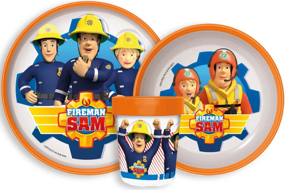 Sam a tűzoltó Rescue Mission csúszásmentes étkészlet, micro műanyag szett