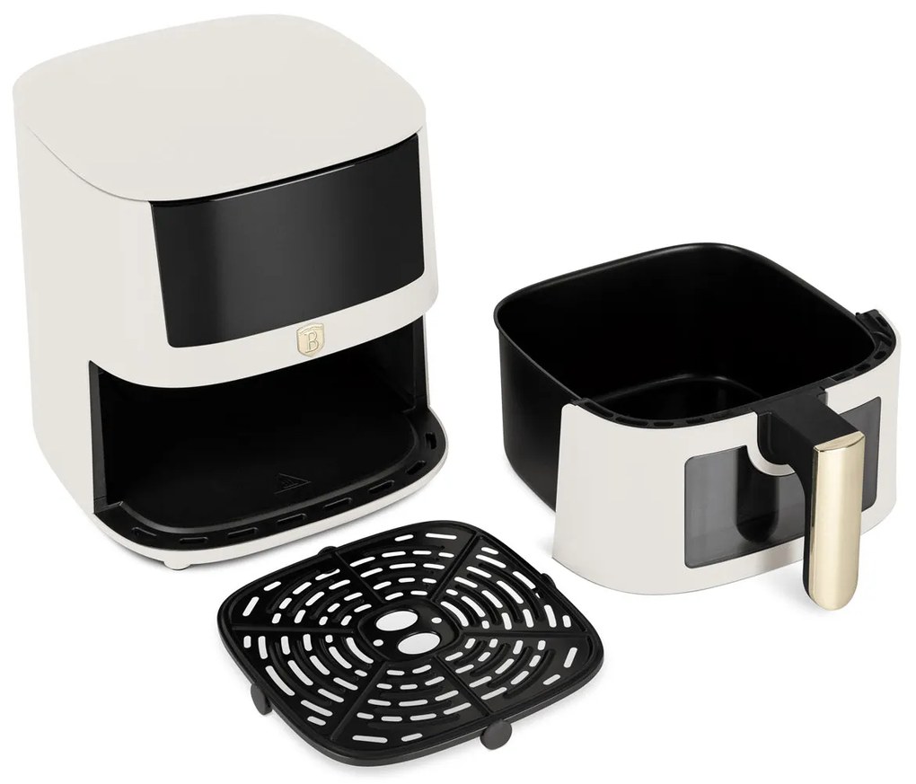 Berlinger Haus XL AirFryer 5 L átlátszó ablakkal matt krém