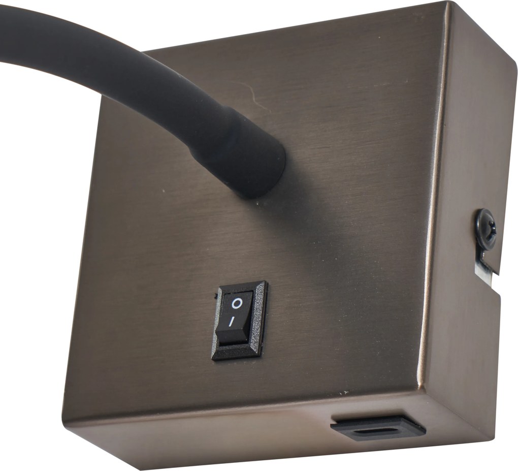 2 db modern antracit fali lámpa USB-C-vel - Gosna