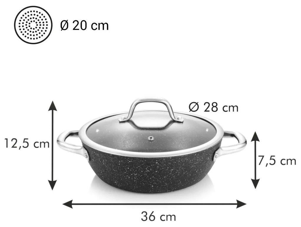 Tescoma Stone mély serpen PRESIDENT , 28 cm átmérőjű, 28 cm