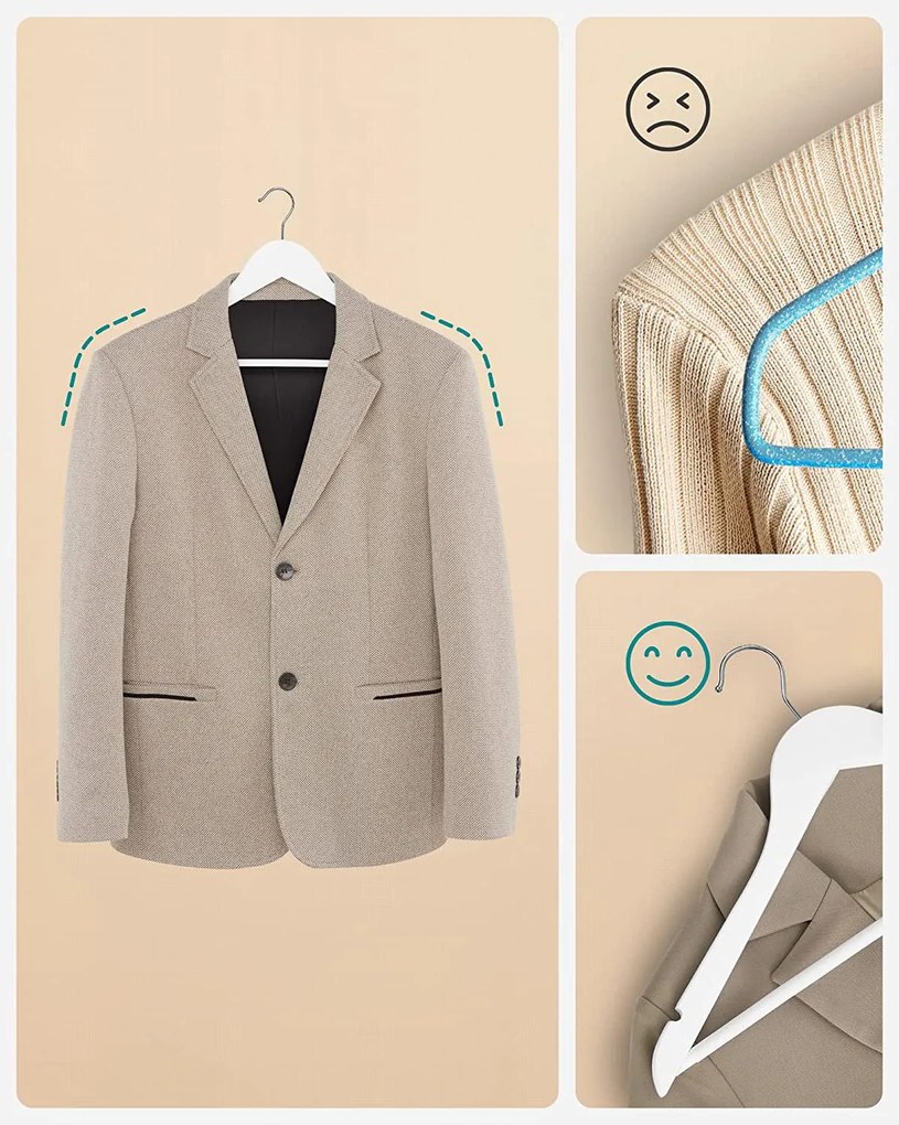 Vállfák, juharfa ruhafogasok vállrésszel 20 db-os csomag