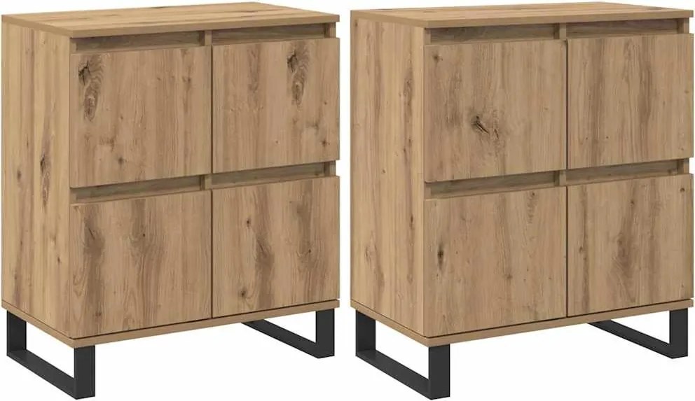 vidaXL Széf 2 pcs Artisan tölgy 60 x 35 x 70 cm