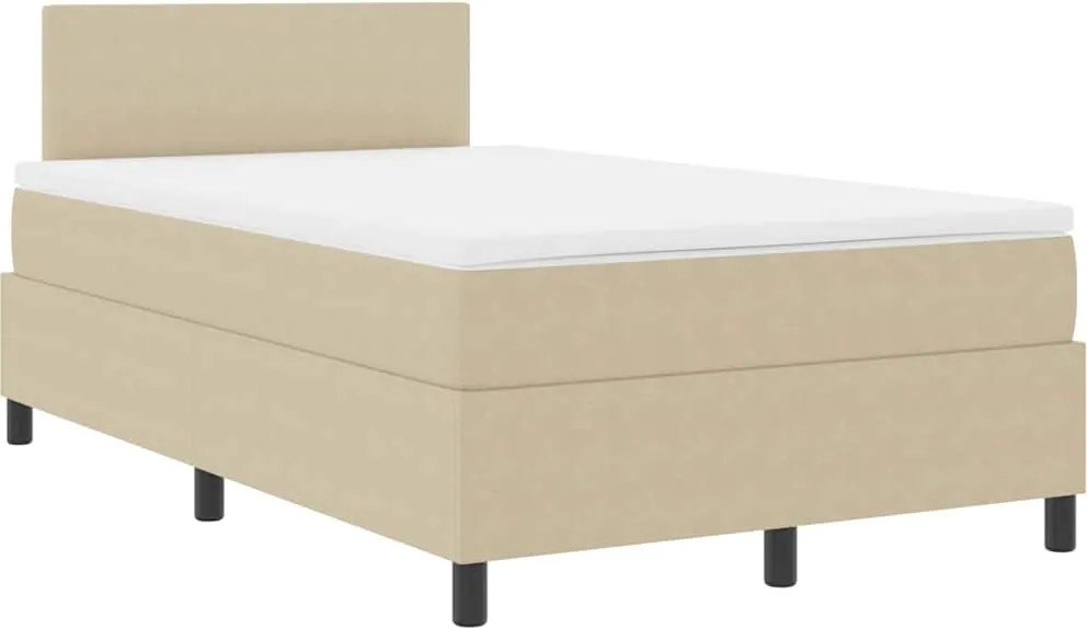 vidaXL Boxrugós ágy fejtámlával Világosszürke és fehér 120 x 190 cm
