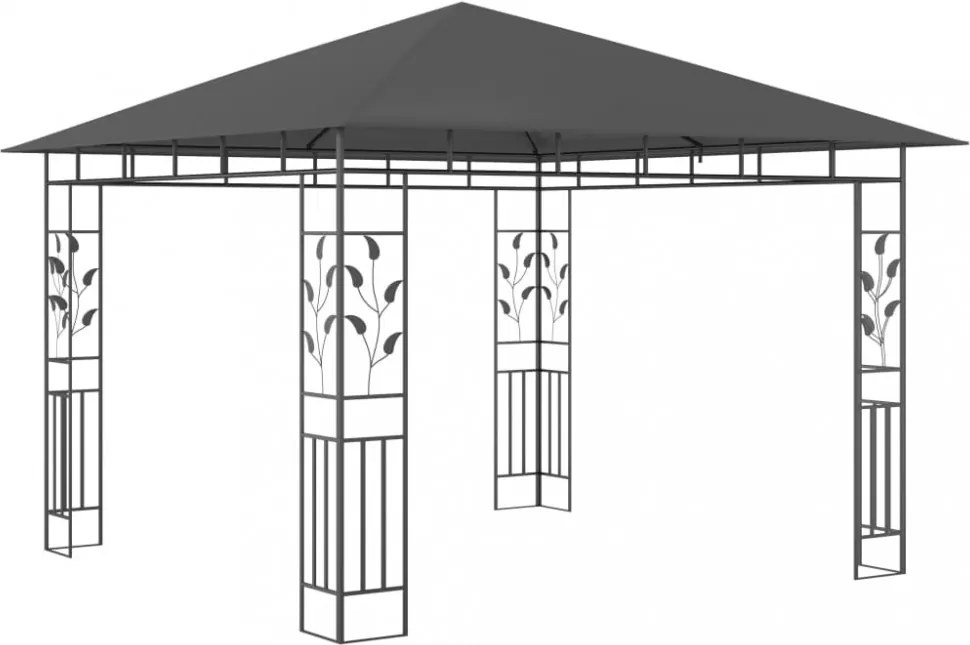 vidaXL antracitszürke pavilon szúnyoghálóval 3 x 3 x 2,73 m 180 g/m²