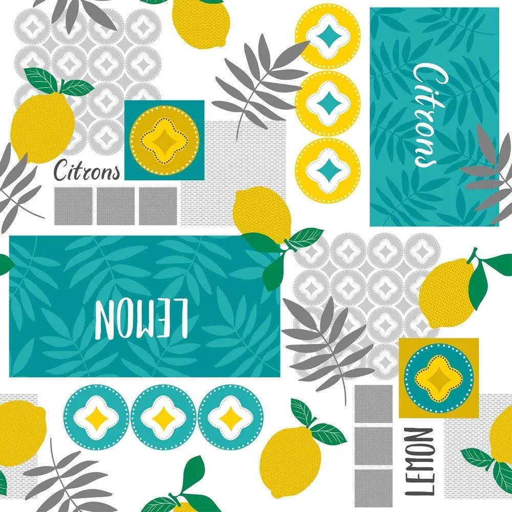 PVC lemosható asztalterítő 140x240 cm Citronnade – douceur d'intérieur