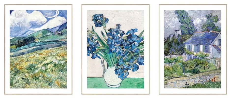 Reprodukciós kép szett 3 db-os 30x40 cm Van Gogh