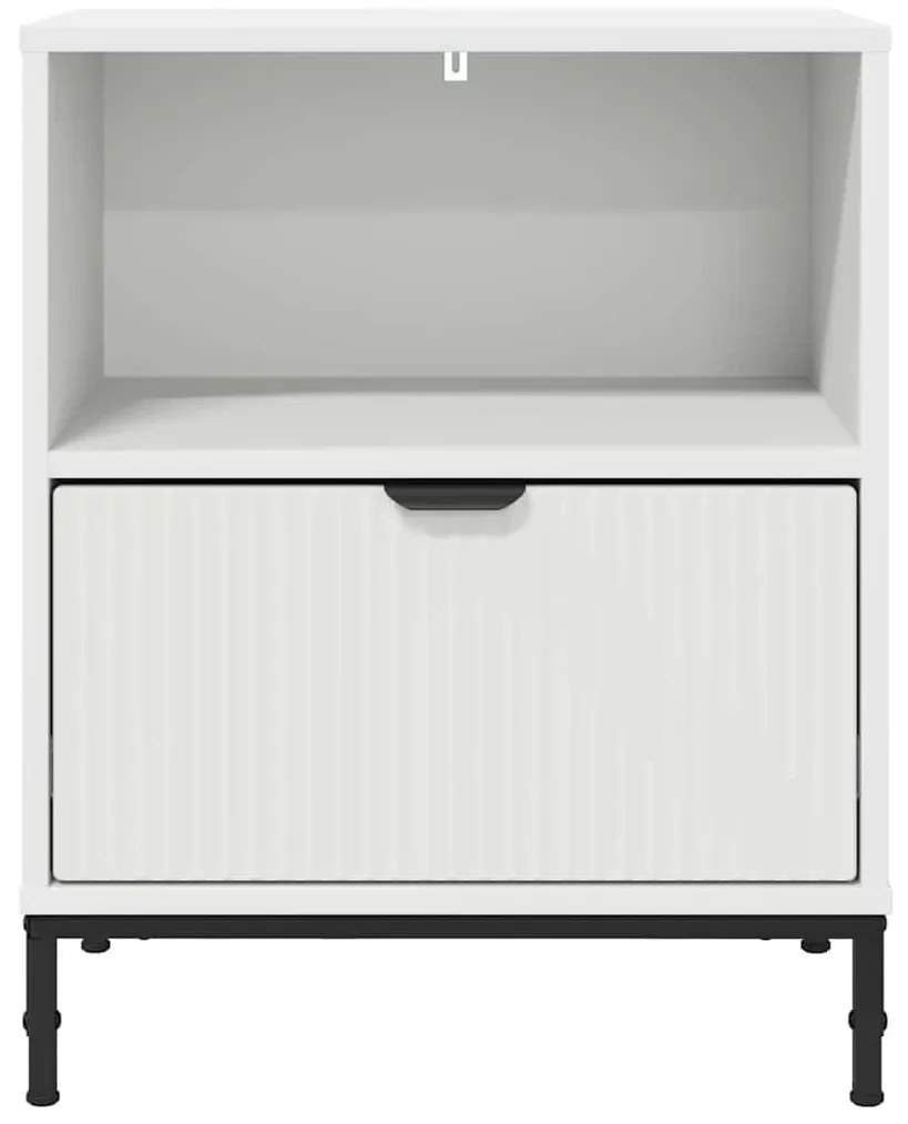 Éjjeliszekrények fiókkal 2 pcs Fehér 49 x 36 x 61 cm Faanyag