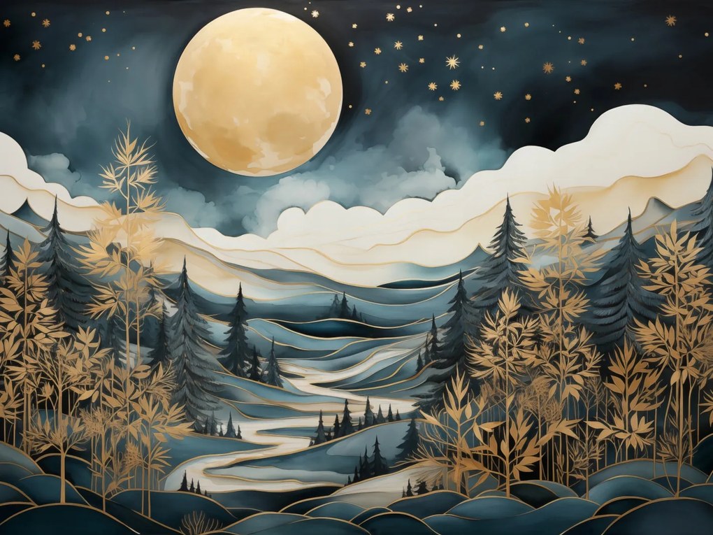 Poszter 40x30cm Az éjszakai erdő suttogásai