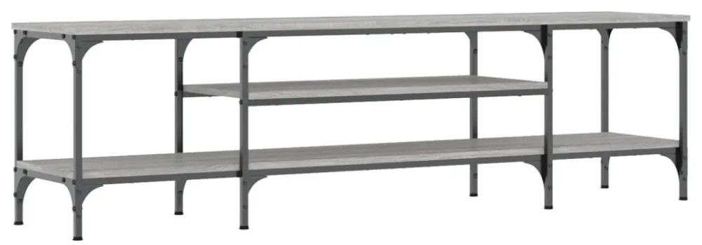 szürke sonoma színű szerelt fa és vas TV-szekrény 161x35x45 cm