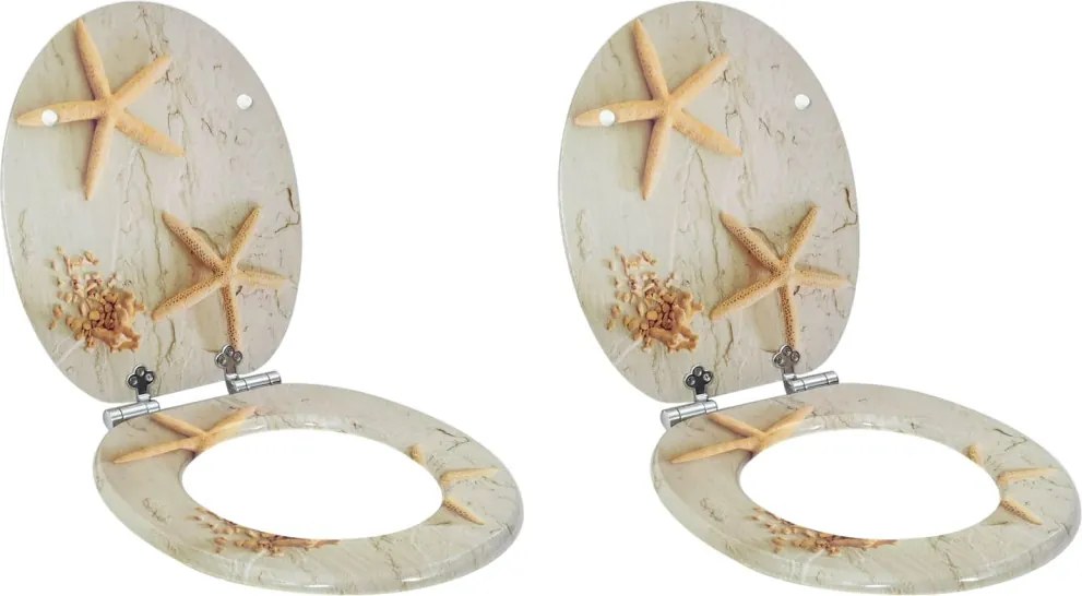 Lágy záródású WC ülőke 2 pcs Sárga és Fehér 44 x 38 cm MDF lap