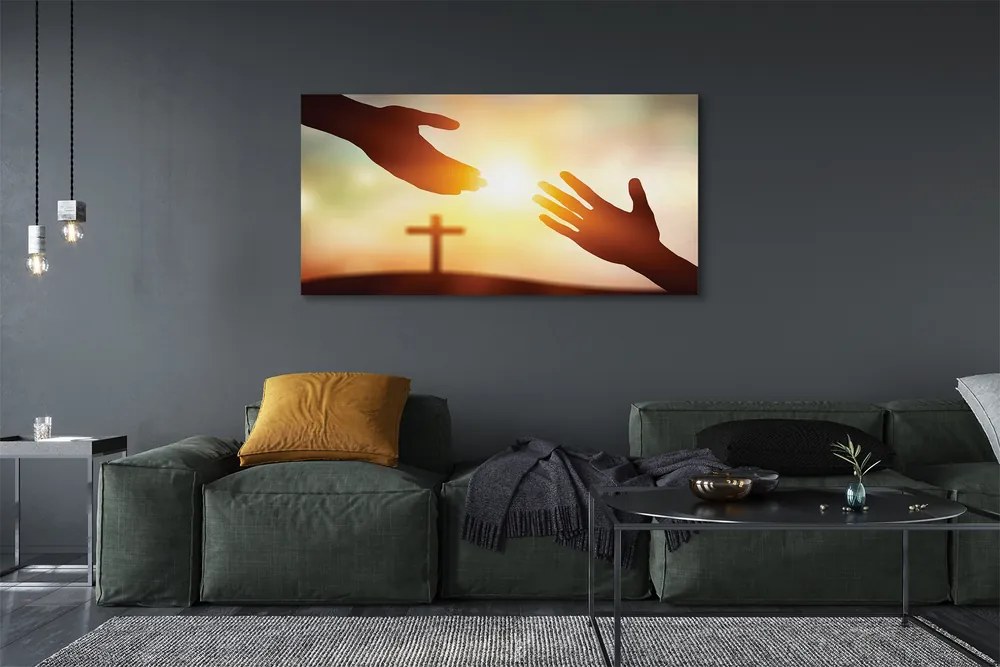Canvas képek kereszt kezek 100x50 cm