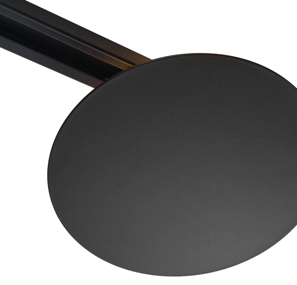 Modern fekete mennyezeti lámpa 1 fázisú sínrendszerhez 2 lámpás - Iconic Pulley