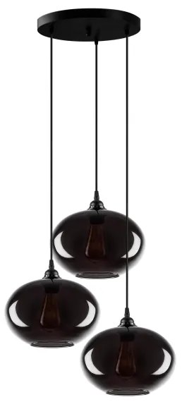 Csillár zsinóron SMOKED 3xE27/40W/230V