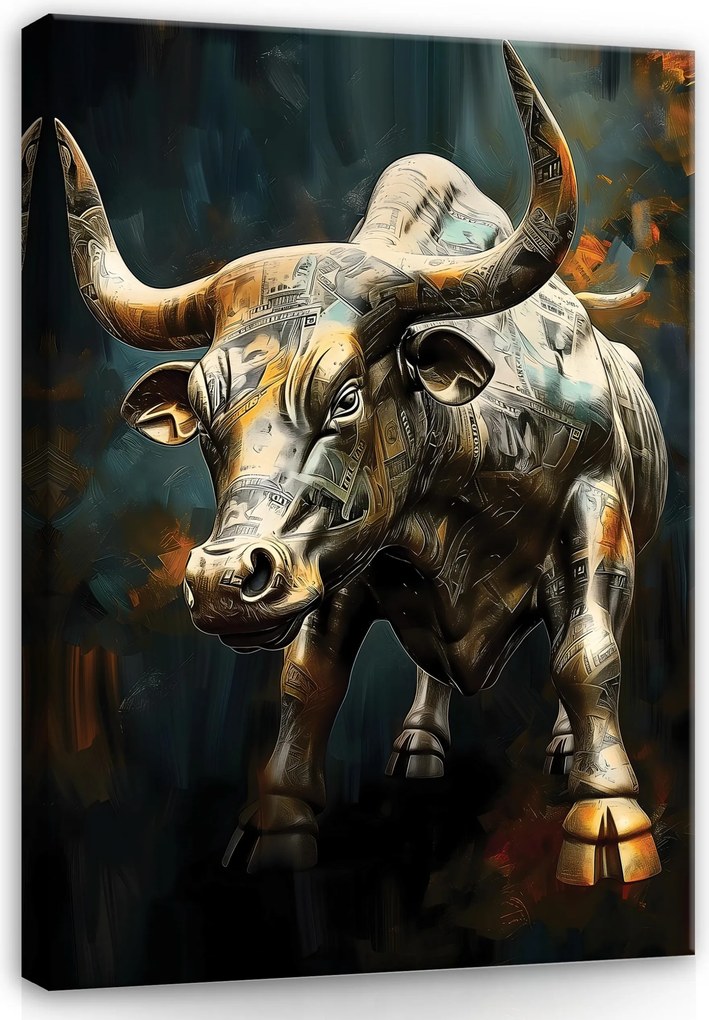 Vászonkép Motivációs Fal Pénz Bika A Nappali Hálószobájába 40x30