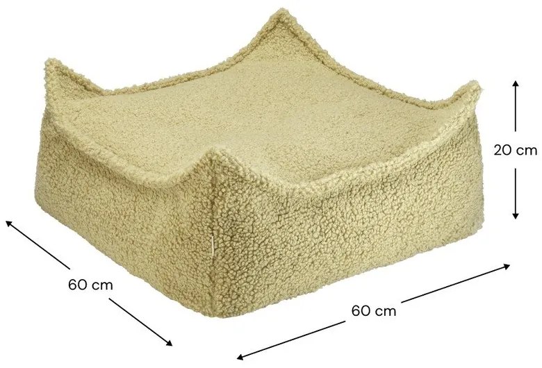 Zöld buklé gyerek babzsákfotel Square – Wigiwama