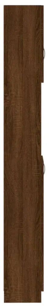 barna tölgy színű szerelt fa faliszekrény 32x25,5x190 cm