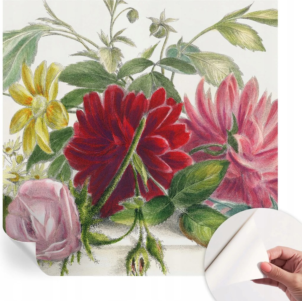 Mosható öntapadós fotótapéta étkezőbe Virágos csokor 250x250 cm