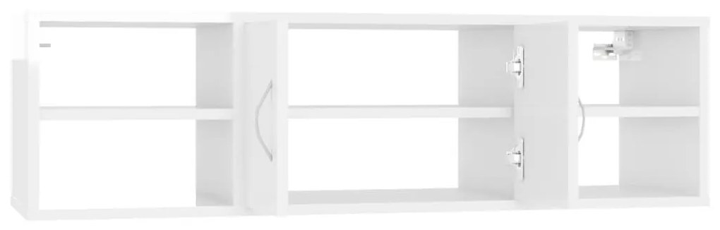 magasfényű fehér szerelt fa fali polc 102 x 30 x 29 cm