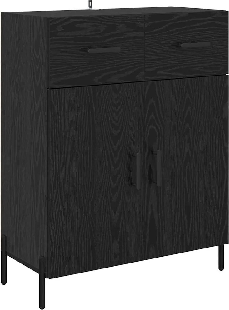 vidaXL Széf fiókkal Fekete tölgy 69,5 x 34 x 90 cm Faanyag