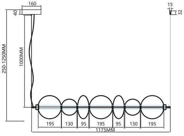 LED Csillár zsinóron DAPHNE LED/40W/230V arany