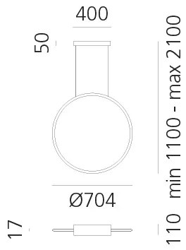 Artemide 1992230IN1APP-LED Dimmelhető csillár zsinóron DISCOVERY LED/42W/230V 2700K fekete