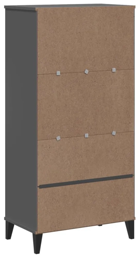 VIKEN antracitszürke szerelt fa könyvszekrény 60 x 35 x 123 cm