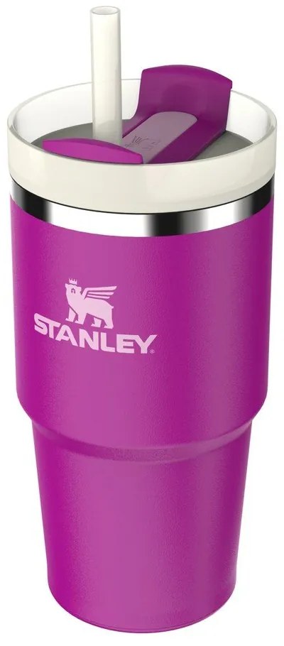 Rózsaszín rozsdamentes acél termosz szívószállal 600 ml Quencher H2.0 FlowState Tumbler Violet Blossom – Stanley